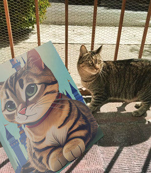 Customer photo review of Turn Your Cat Into A Cartoon Portrait