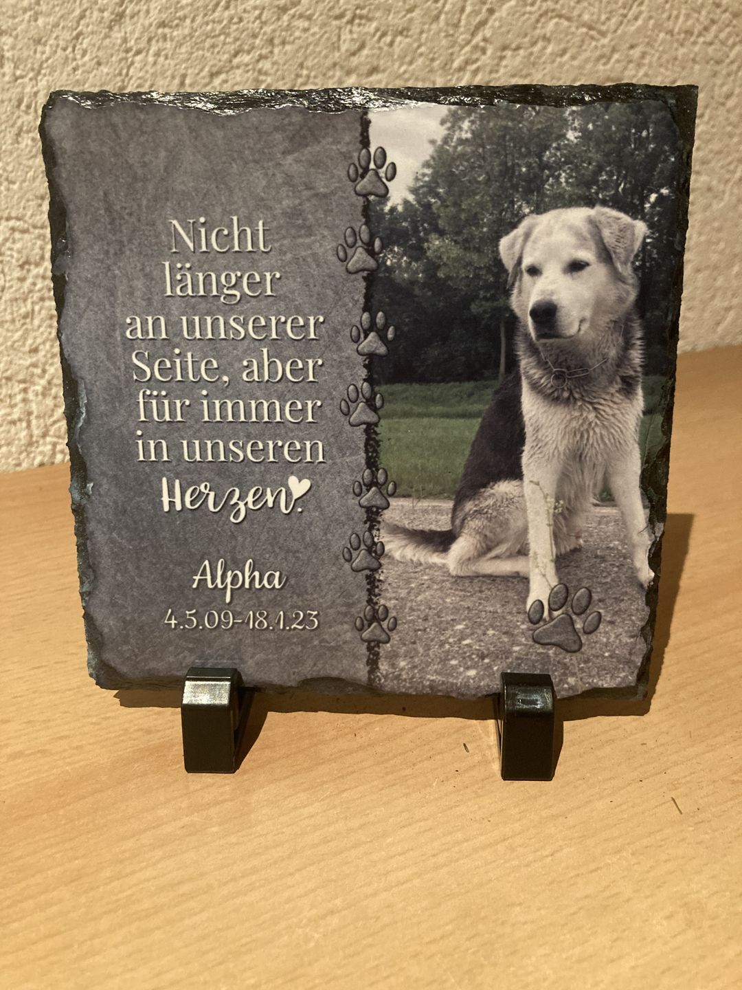 Customer photo review of Für immer im Herzen - Individuelle Schieferplatte