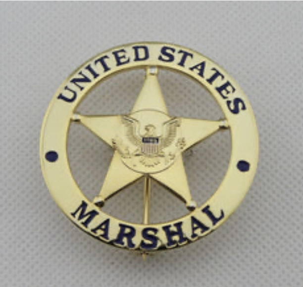 Customer photo review of US Federal Court Law Enforcement Marshal Gold Badge Replica Movie Props