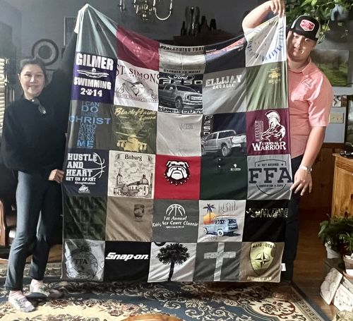 T-shirt quilt featuring elburys basketball team by Mary from GA