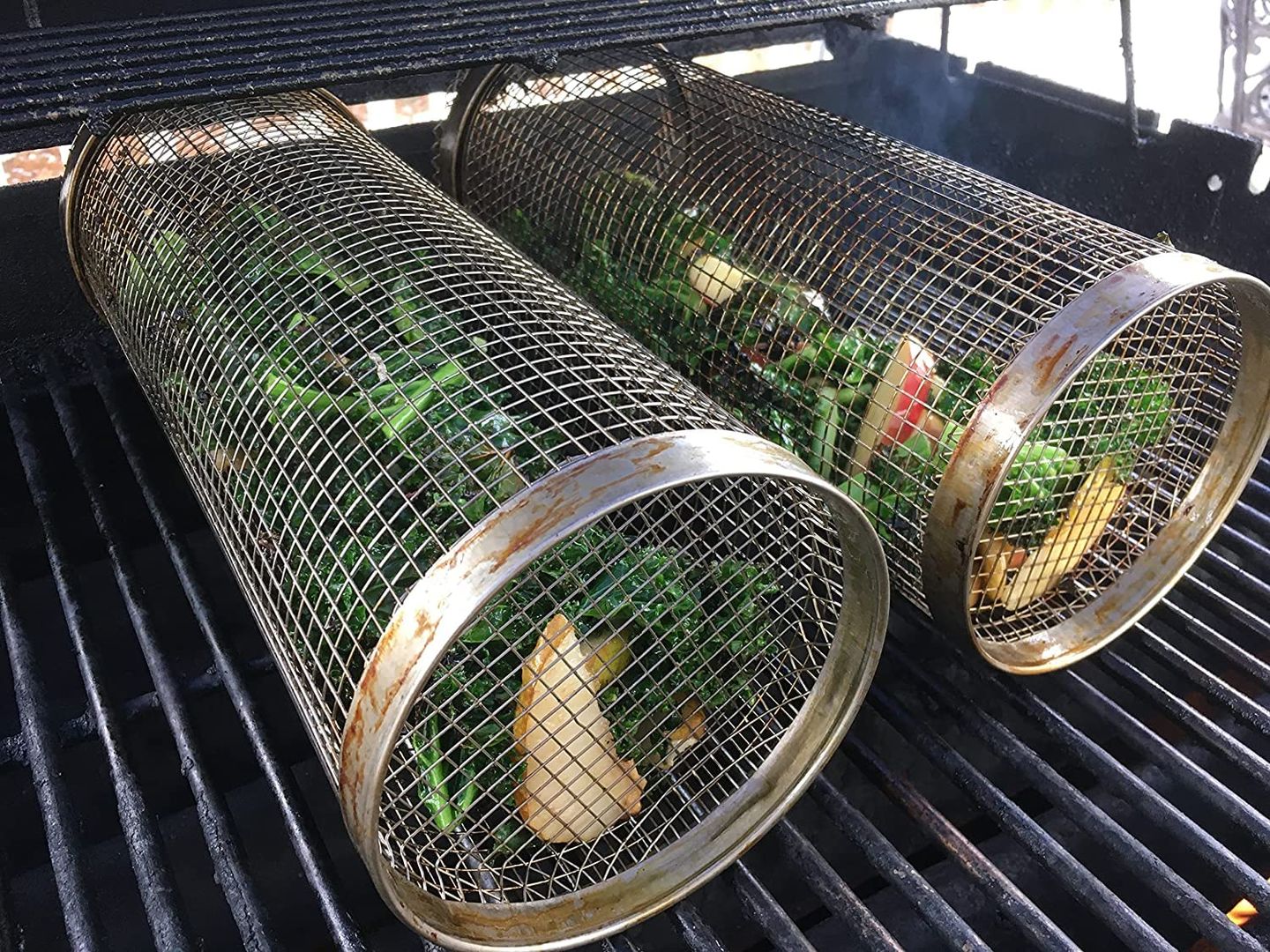 Customer photo review of Rolling Braai Basket