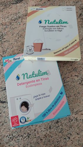 Customer photo review of Eco-Tiras de Detergente 40 lavados Natulim
