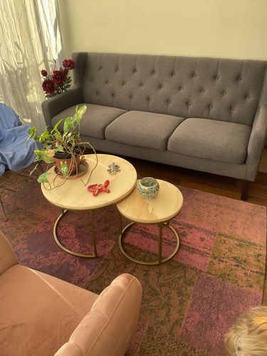 Customer photo review of Mesa de centro circular nido MIMA Blanco