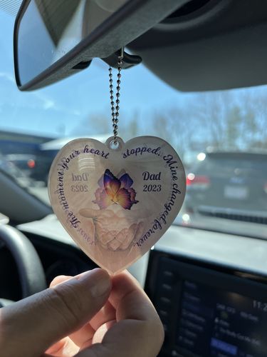 Customer photo review of THE MOMENT YOUR HEART STOPPED, MINE CHANGED FOREVER CUSTOM MEMORIAL ORNAMENT