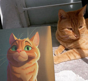 Customer photo review of Turn Your Cat Into A Cartoon Portrait