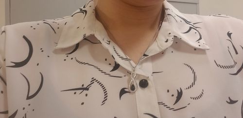 Customer photo review of Black White Woven CZ Set in Sterling Silver
