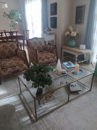 Customer photo review of Mesa de centro Rectangular 120 NEGRA dos niveles GLASS