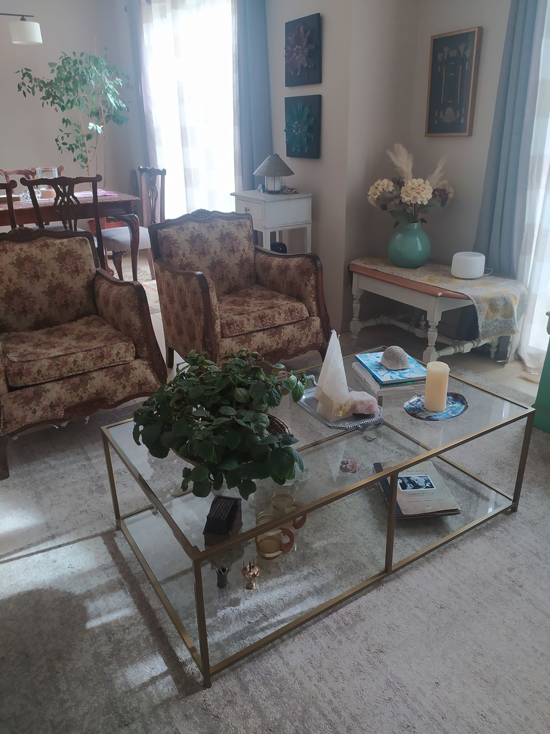 Customer photo review of Mesa de centro Rectangular 120 NEGRA dos niveles GLASS