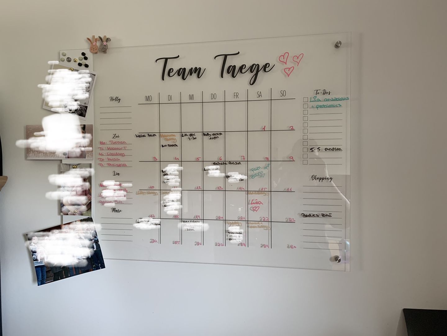 Customer photo review of Familienplaner für 4 Personen mit Magnetboard