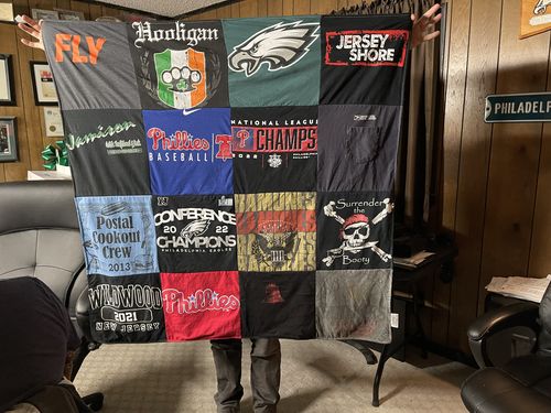 T-shirt quilt featuring phillies baseball by Kim from NJ