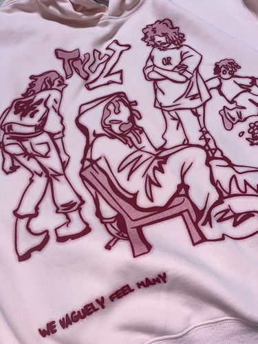 Customer photo review of NEV Cartoon Line Character Print Hoodie