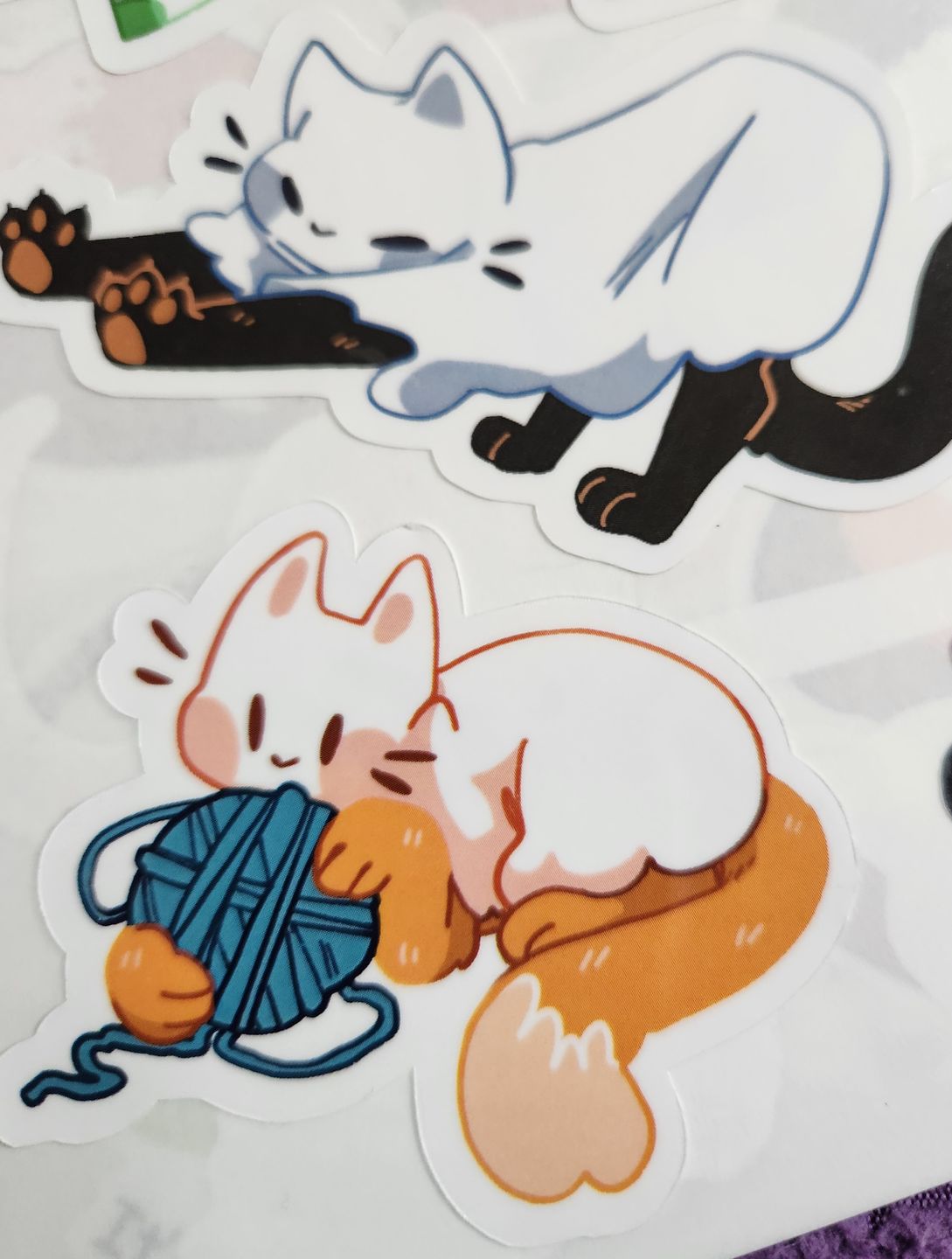 Customer photo review of Cute Ghost Cat Stickers!