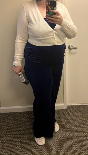 Customer photo review of Soft Pleated Velour Sleeveless Jumpsuit