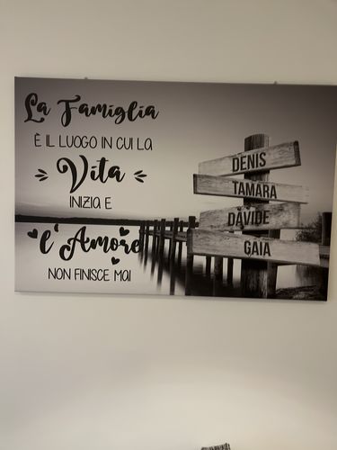 Customer photo review of TELA PERSONALIZZATA "TRAMONTO AL MOLO" V3