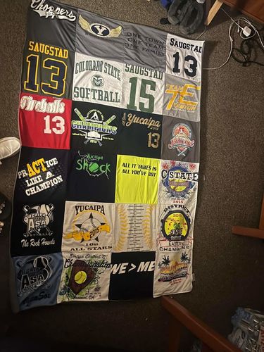 T-shirt quilt featuring colorado state softball team by JERRY from CA