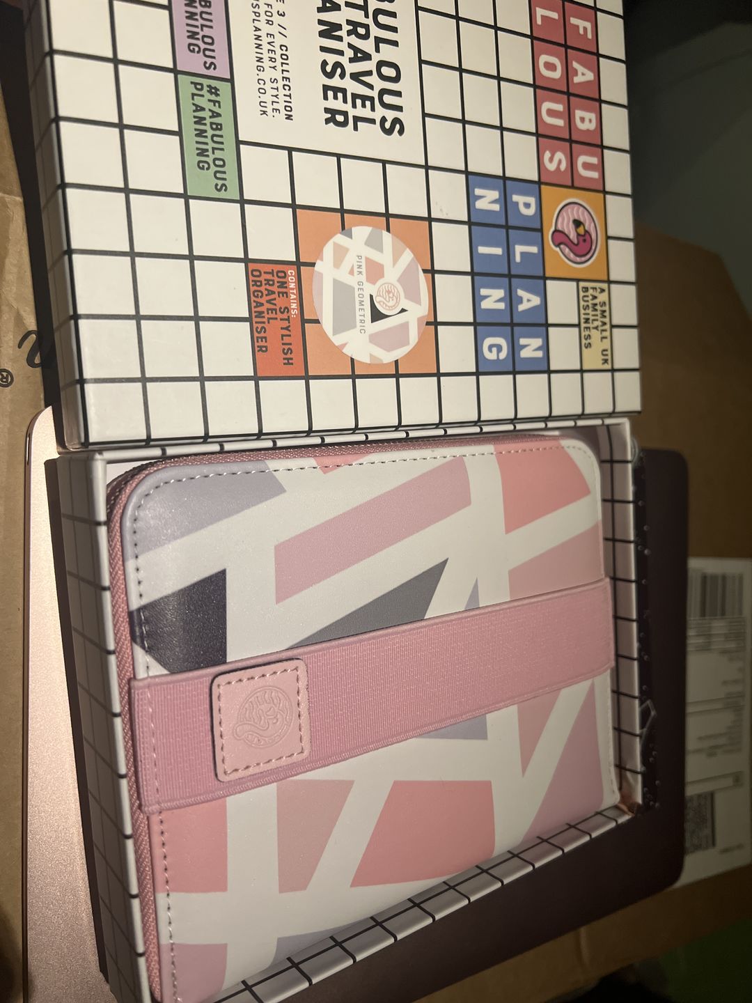 Customer photo review of Pink Geometric - Travel Organiser