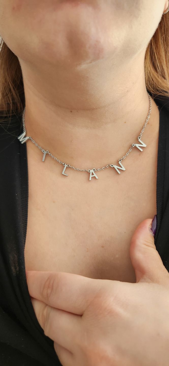 Customer photo review of Collier Choker Initiales