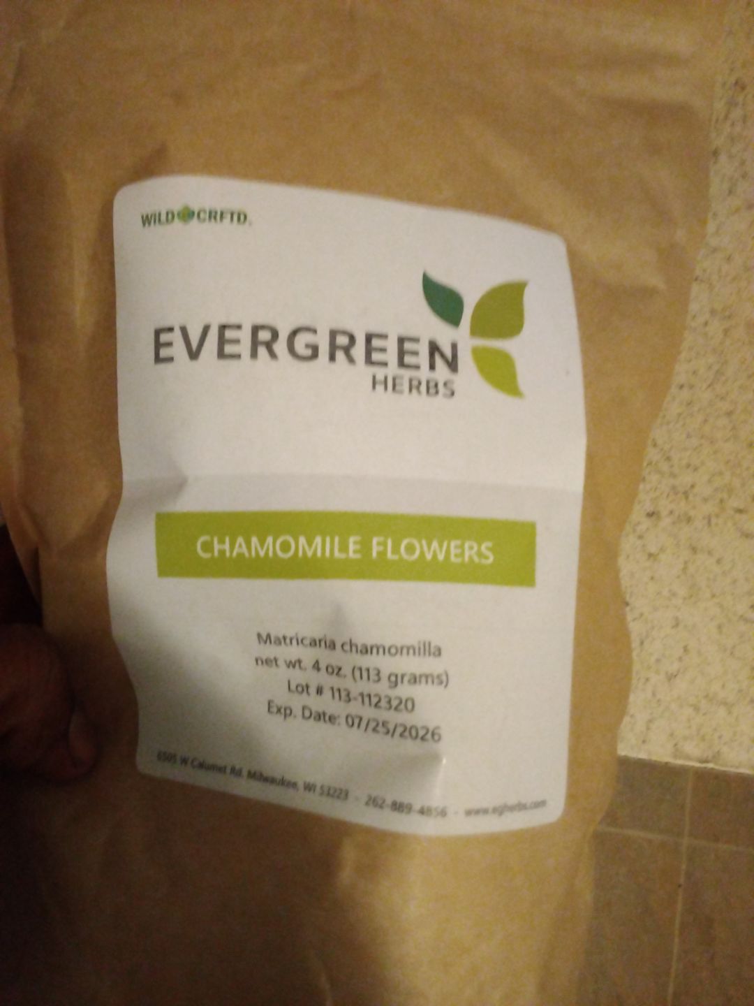 Customer photo review of Chamomile Flowers - 4 oz.