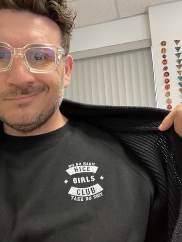 Customer photo review of Nice Girls Club Crew Fleece