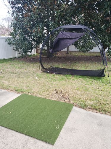 Customer photo review of FairwayHero Champ Golf Mat 4'x5' | Portable Golf Hitting Practice Mat