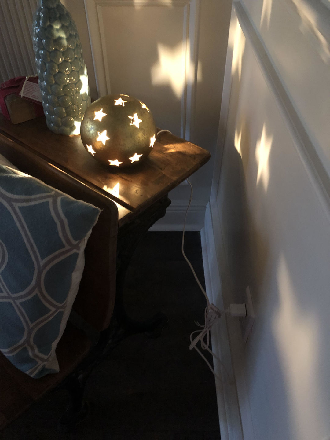 Customer photo review of Accessory Lamp Cord for Craft Hobby Christmas Ceramic Village Houses, Salt Lamps, Table Lanterns w/ E12 Base, Shatterproof Light Bulb, Switch, 6 Ft