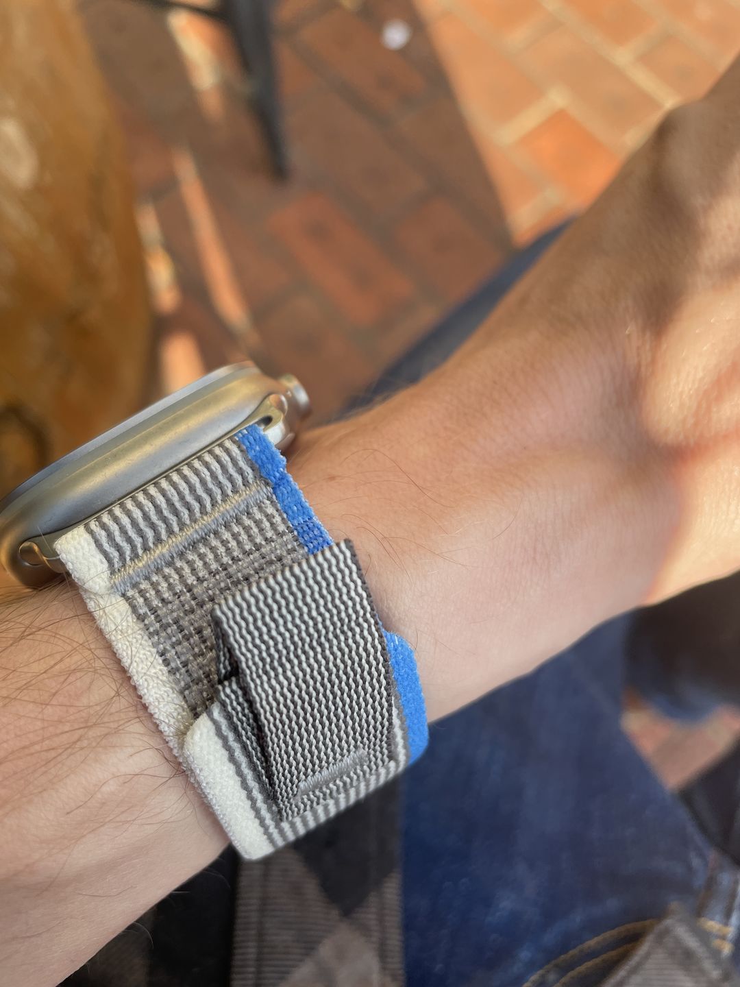 Customer photo review of Trail Loop Apple Watch Band