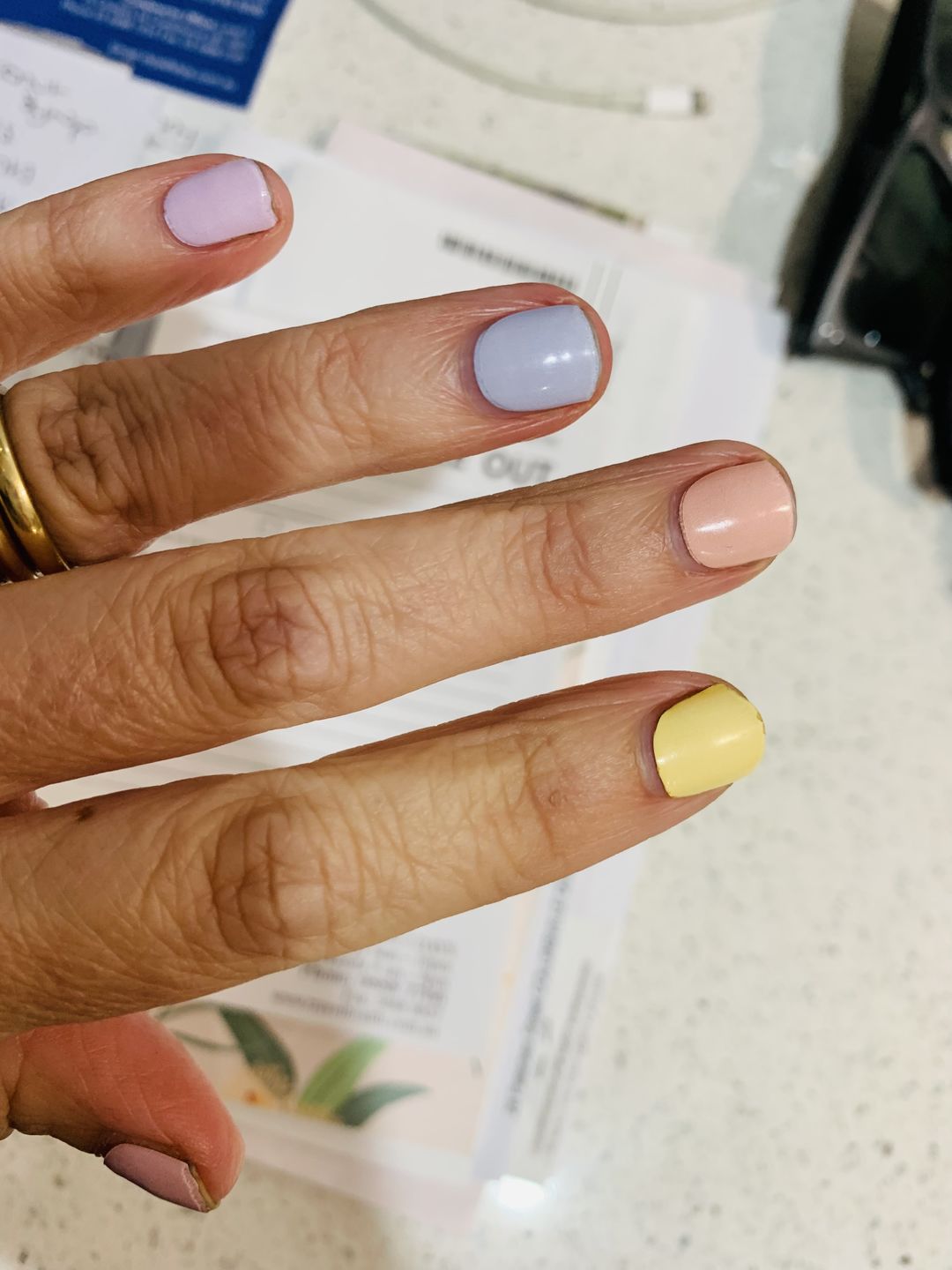 Customer photo review of Pastel Rainbow DIY Semicured Gel Nail Sticker Kit