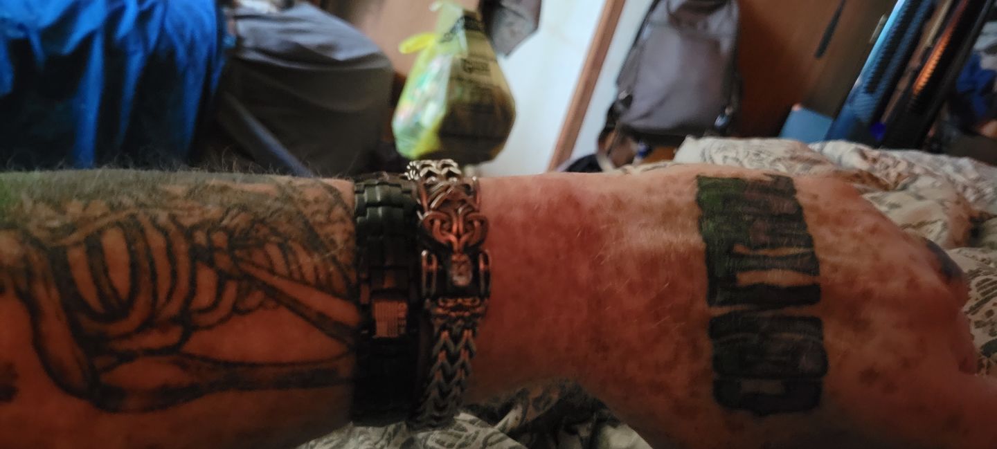 Customer photo review of Fenrir - The Great Wolf - Stainless Steel Bracelet
