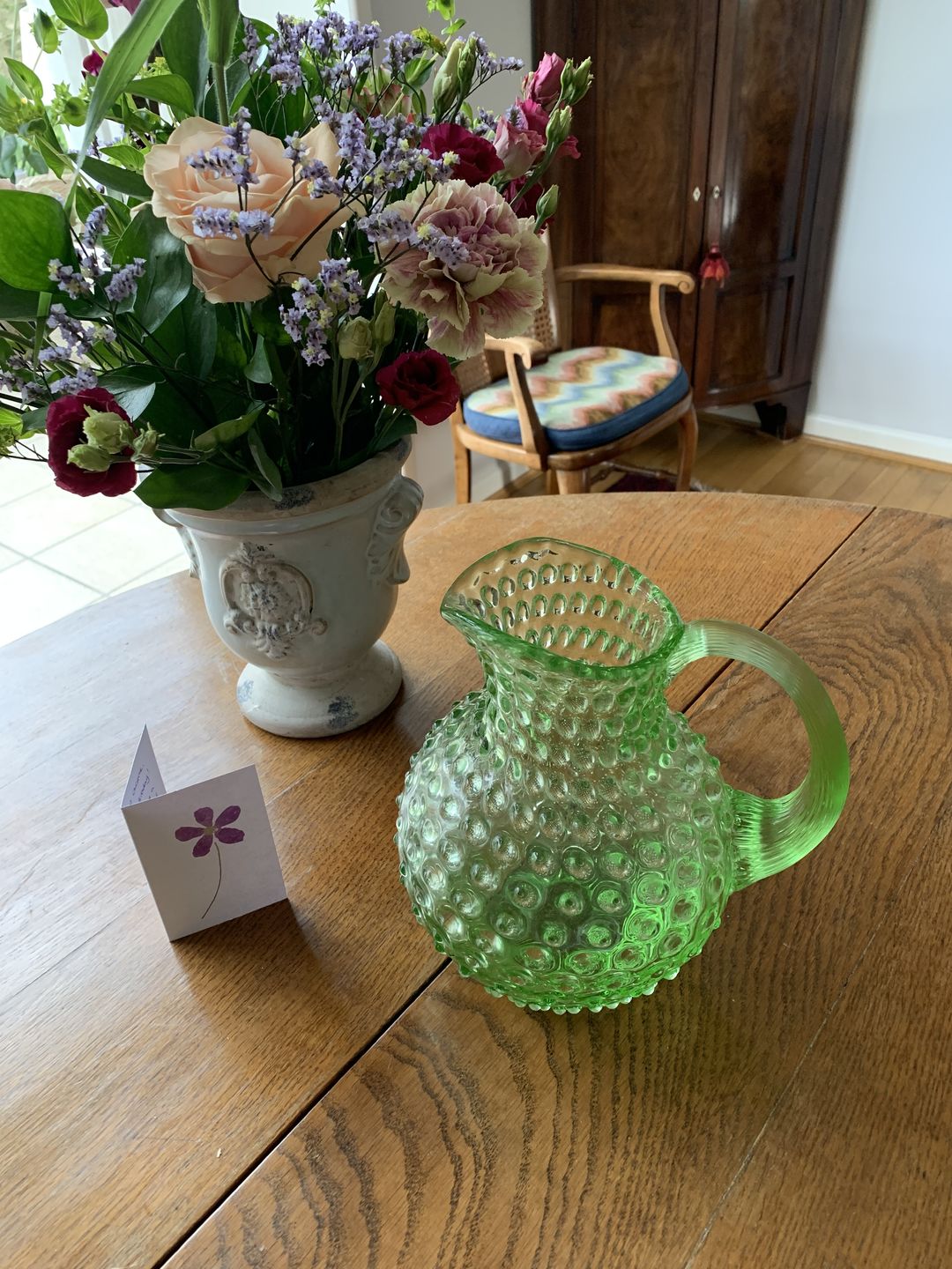 Customer photo review of Light Green Hobnail Jug