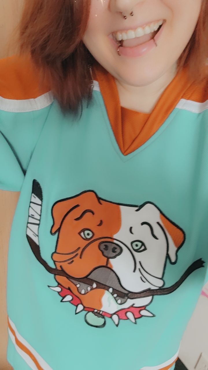 Customer photo review of Shoresy Jersey Bulldogs - Sudbury Blueberry Jersey