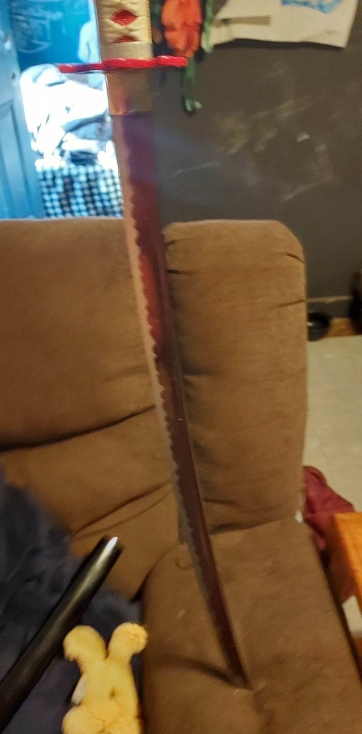 Customer photo review of The Rengoku Kyojuro2 Handmade Katana Manganese Steel From Demon Slayer