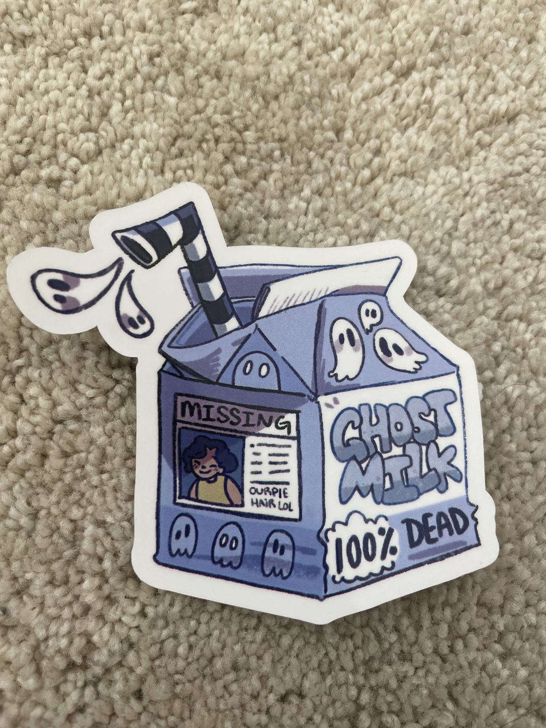 Customer photo review of Milk Carton Stickers!
