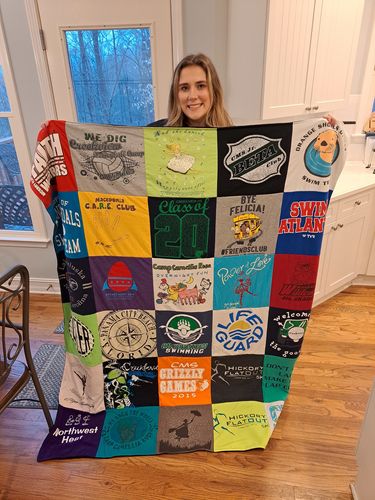T-shirt quilt featuring swimming by Connie from GA