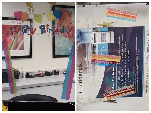 Customer photo review of 15" x 11.75" Happy Birthday Candles Glitter Window Cling Decoration