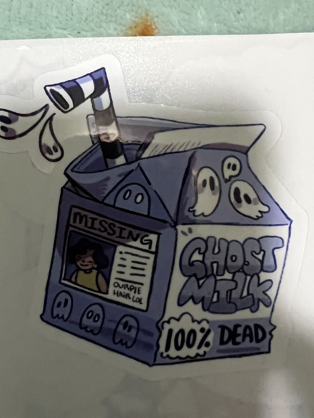 Customer photo review of Milk Carton Stickers!