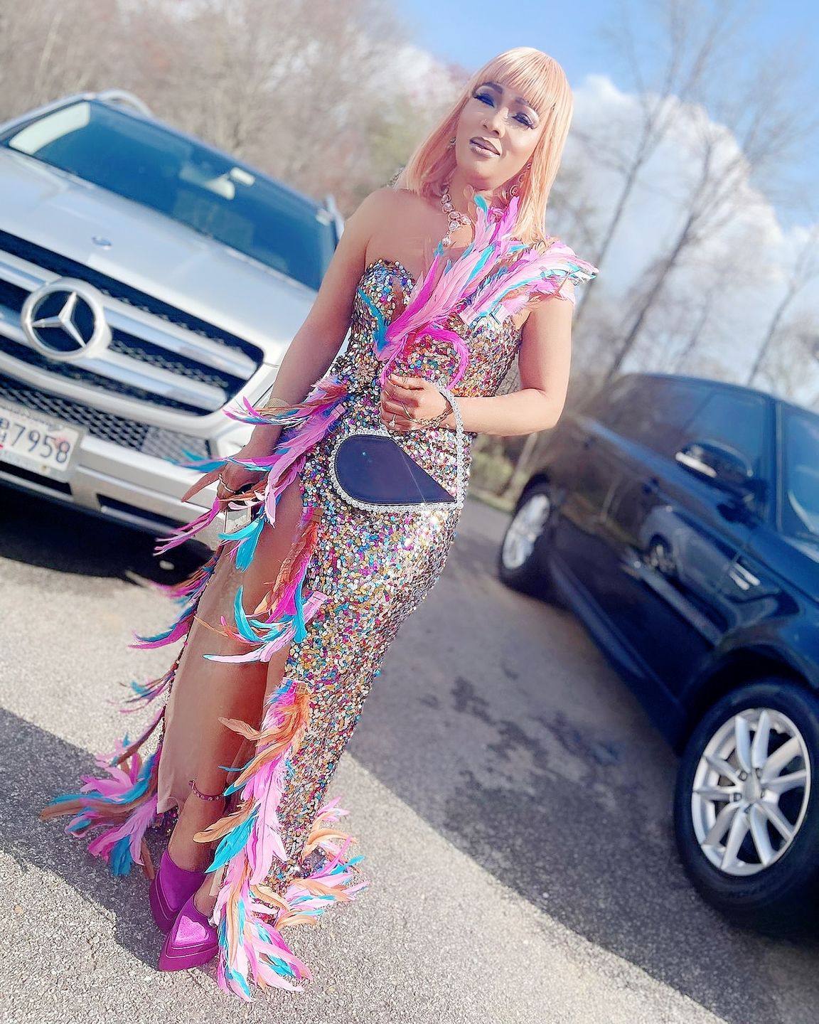 Customer photo review of Grandeur Feather Dress