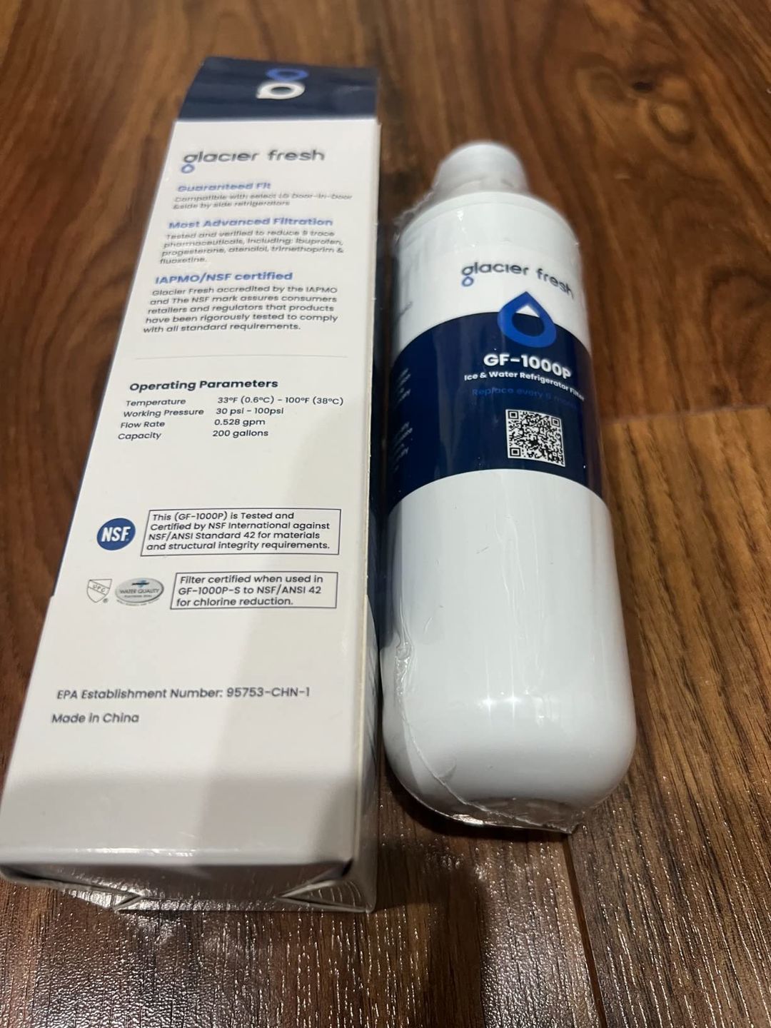 Customer photo review of Glacier Fresh GF-1000P Compatible with LT1000P Refrigerator Water Filter, 3-Pack
