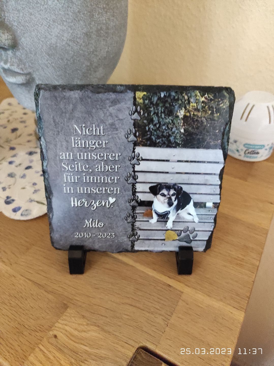 Customer photo review of Für immer im Herzen - Individuelle Schieferplatte