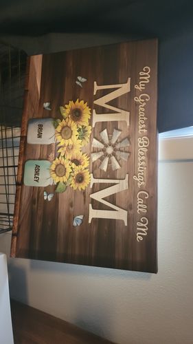 Customer photo review of My Greatest Blessings Call Me Mom Custom Names Canvas