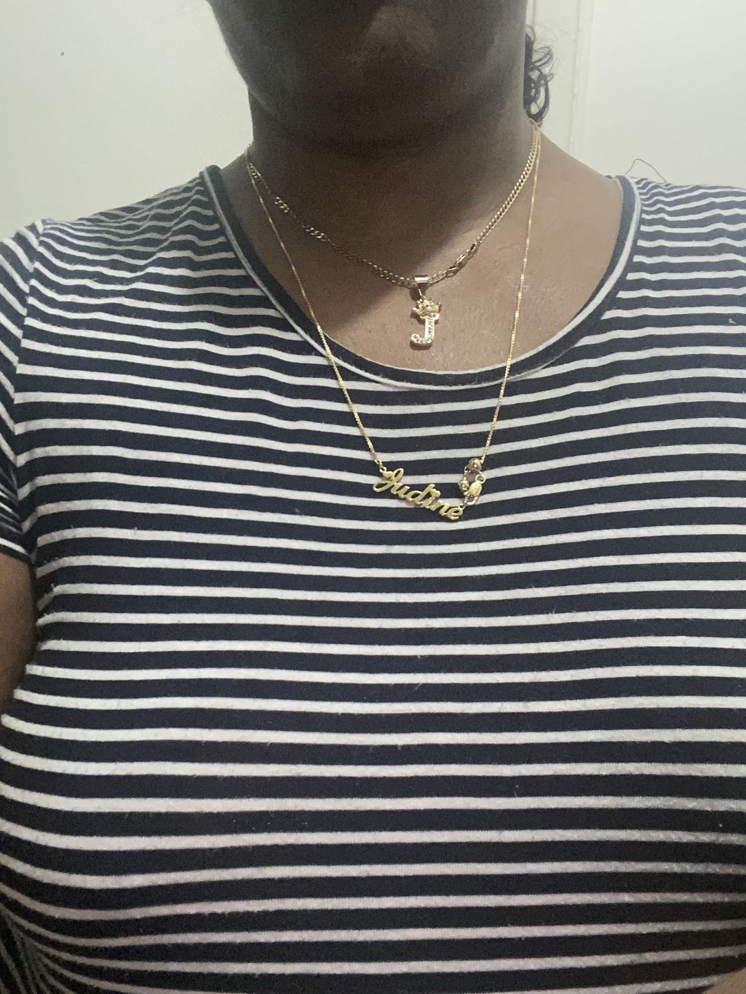 Customer photo review of Blush Name Necklace