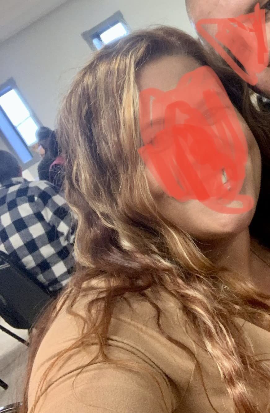 Customer photo review of Virgin Tape in Human Hair Extensions Balayage Brown and Blonde #4/4/27