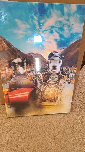 Customer photo review of 'Harley Wooferson' Personalized 2 Pet Canvas