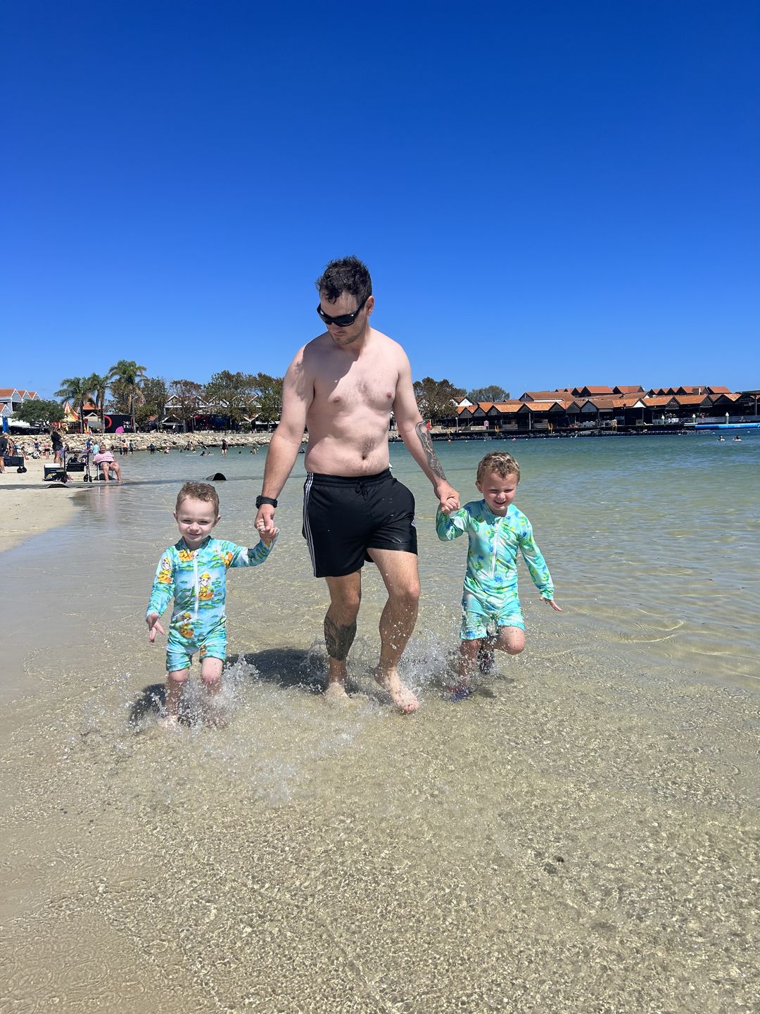Customer photo review of Green Seahorse Unisex Long Sleeve Zip Swimmers
