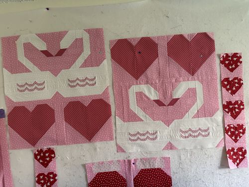 Customer photo review of Be Mine Sweetness Tonal Love Dove Yardage by Stacy Iest Hsu for Moda - 20717 31 - PRICE PER 1/2 YARD