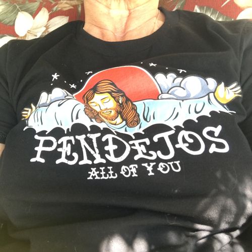 Customer photo review of Premium Pendejos, All Of You Old School OG T-shirt