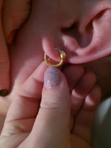 Customer photo review of Ouroboros Earrings