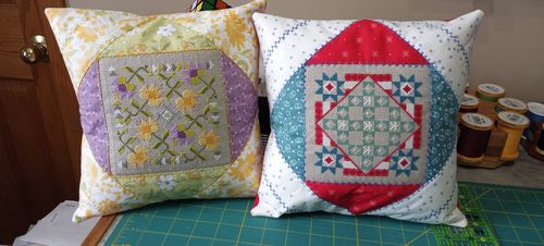 Customer photo review of PATTERN PREORDER - The Spring Basket of the Triple Play Pillows Series - Hands On Design Paper Pattern