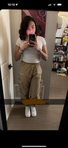 Customer photo review of Nude Windbreaker Cargo Jogger Pants
