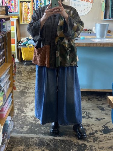 Customer photo review of Plus Size Casual Drawstring Blue Denim Wide Leg Pants Jeans