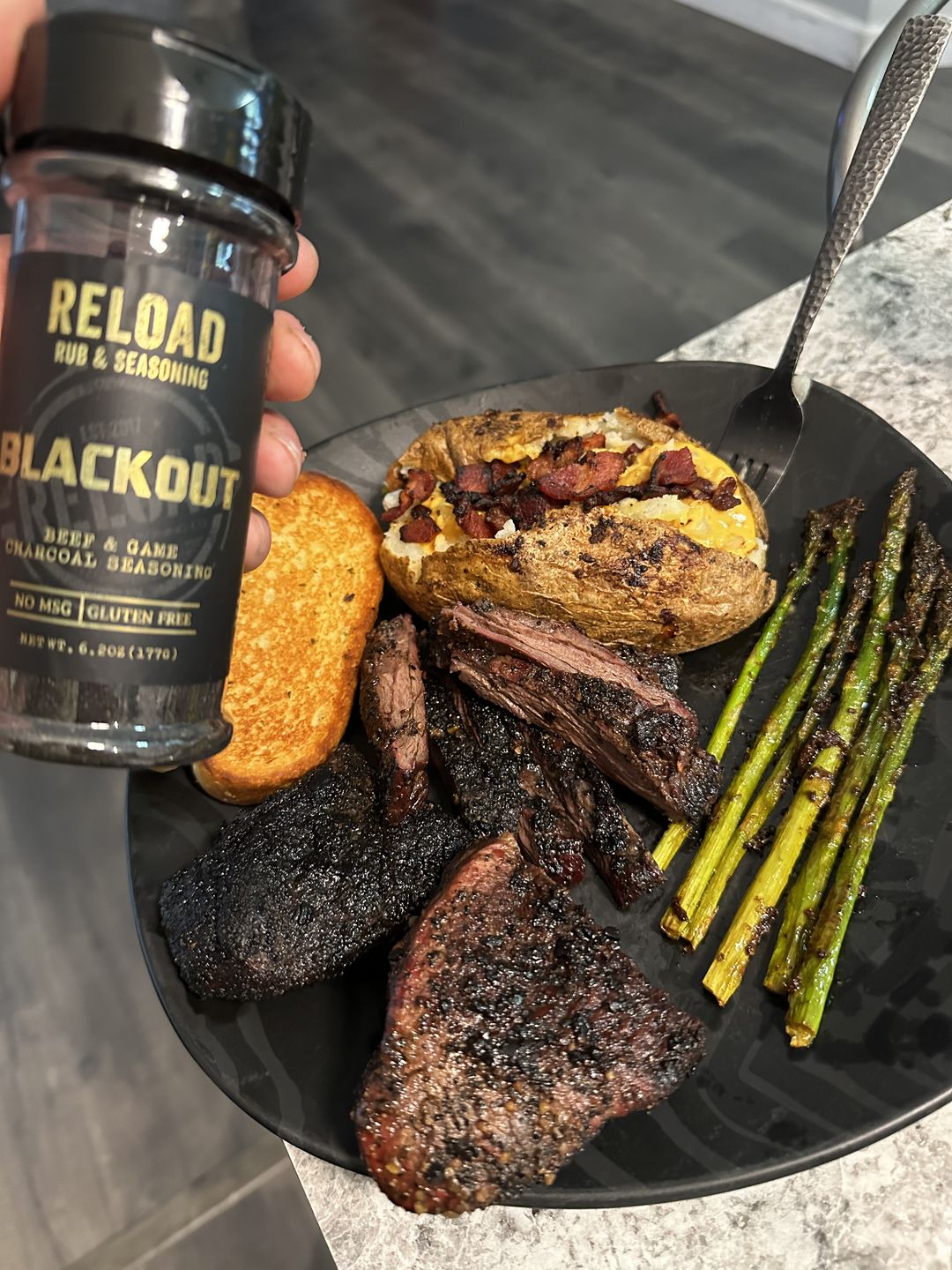 Customer photo review of Blackout Beef & Game Charcoal Seasoning